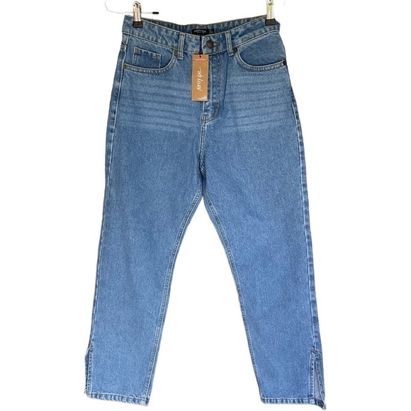 NASTY GAL LIGHT BLUE CROPPED JEANS NWT SIZE 6 - Picture 1 of 4